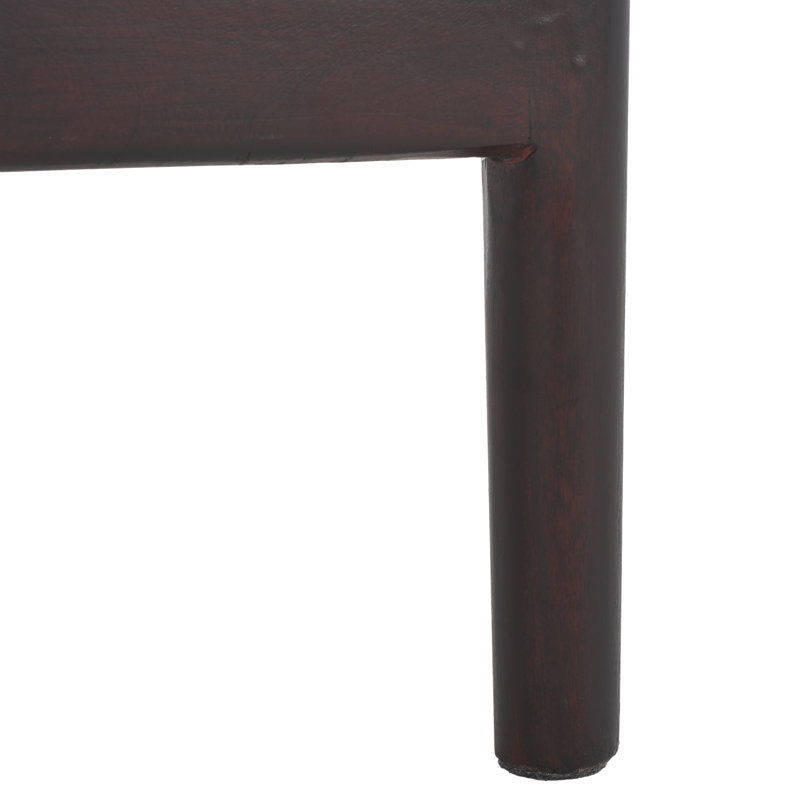 Tabouret de comptoir en bois massif Carneshia, Gris / siège blanc / cadre brun