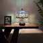Lampe de table Haydee Tiffany tulipes bleues et mauves en verre teinté avec ampoule DEL Base l 10 po x P 10 po x H 14 po