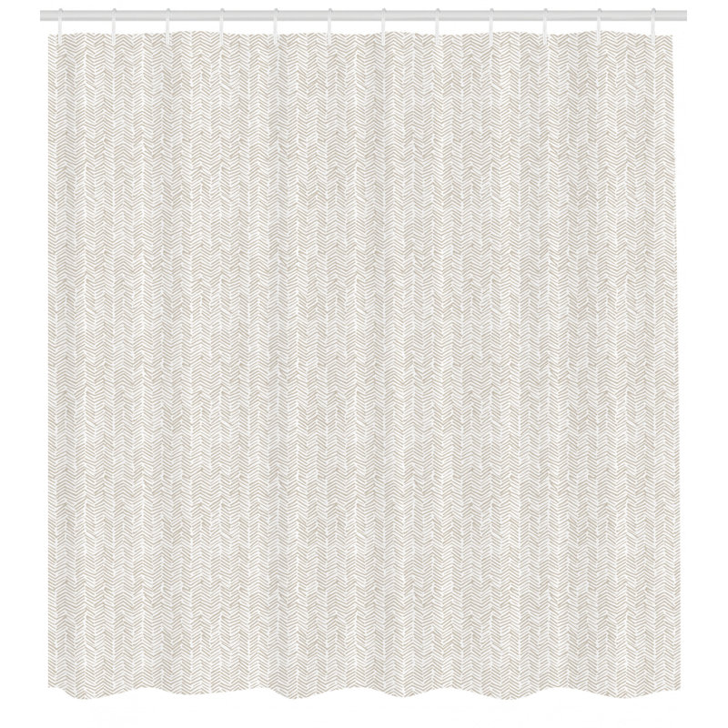 Ensemble de rideau de douche et crochets chevrons, H 69 po x l 105 po