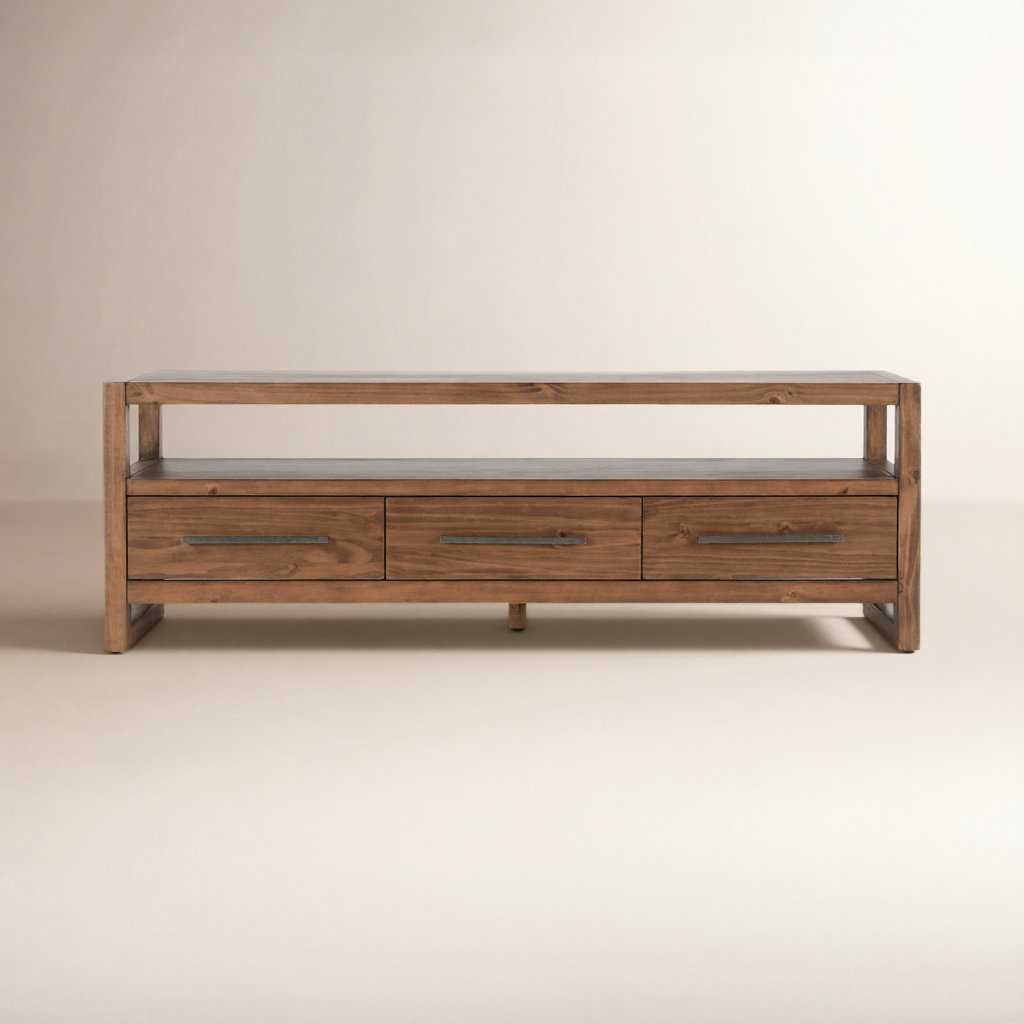 Modica Pine TV Stand, Honey Brown