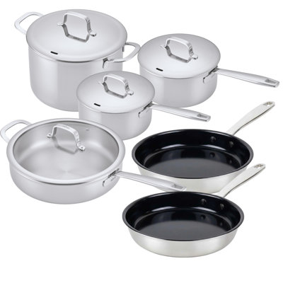 Batterie de cuisine en acier inoxydable hybride 10 pièces Alva Maestro