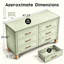 Commode double à 6 tiroirs, armoire de rangement moderne avec poignées en métal et pieds en bois massif, parfaite pour les chambres d'enfants et pour une utilisation intensive-129507932