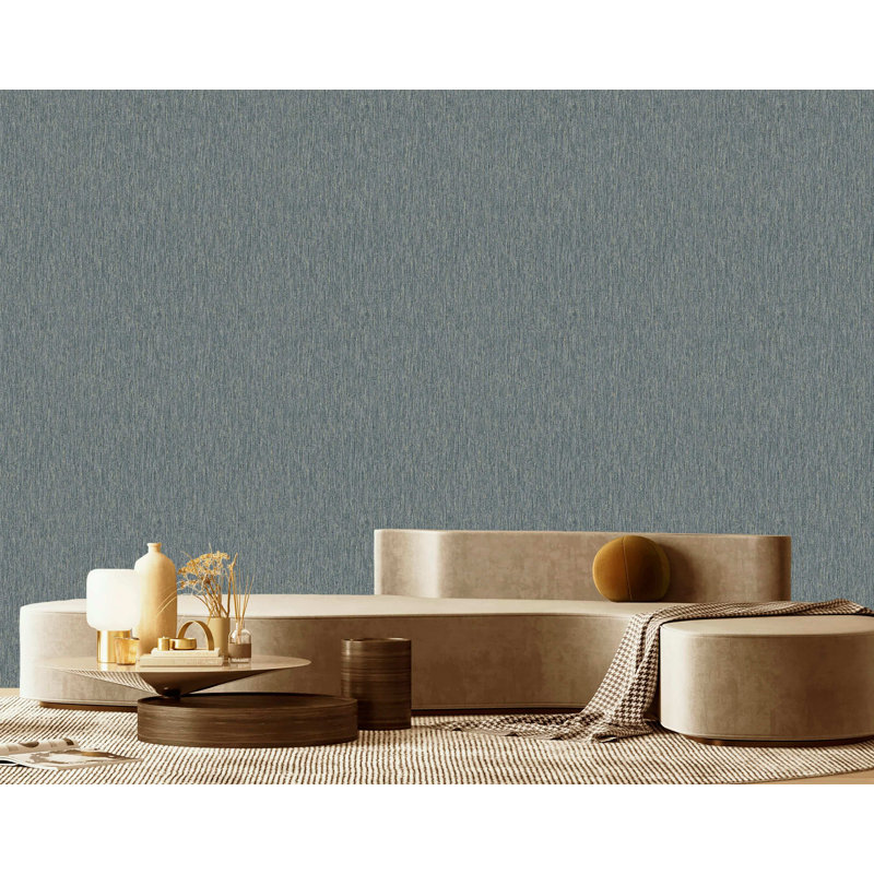 Papier peint texturé non tissé Timber Pi., Bleu