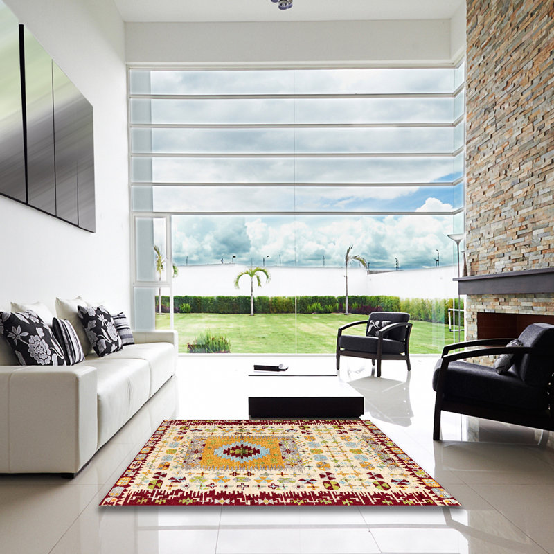 Abstract Indoor Rug, Square 6'