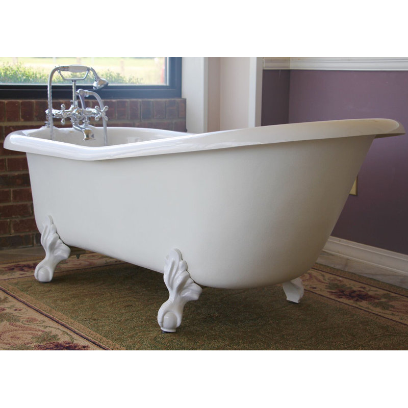 Imperial 66" x 30" Clawfoot Soaking Bathtub, White