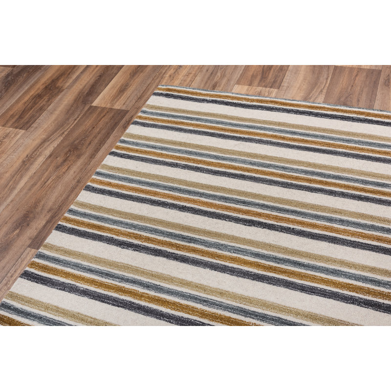 Wool Striped Indoor Rug, Rectangle 5' x 8'