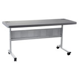 Training Rectangle Flip Top Training Table with Casters and Modesty Panel and Cable Management