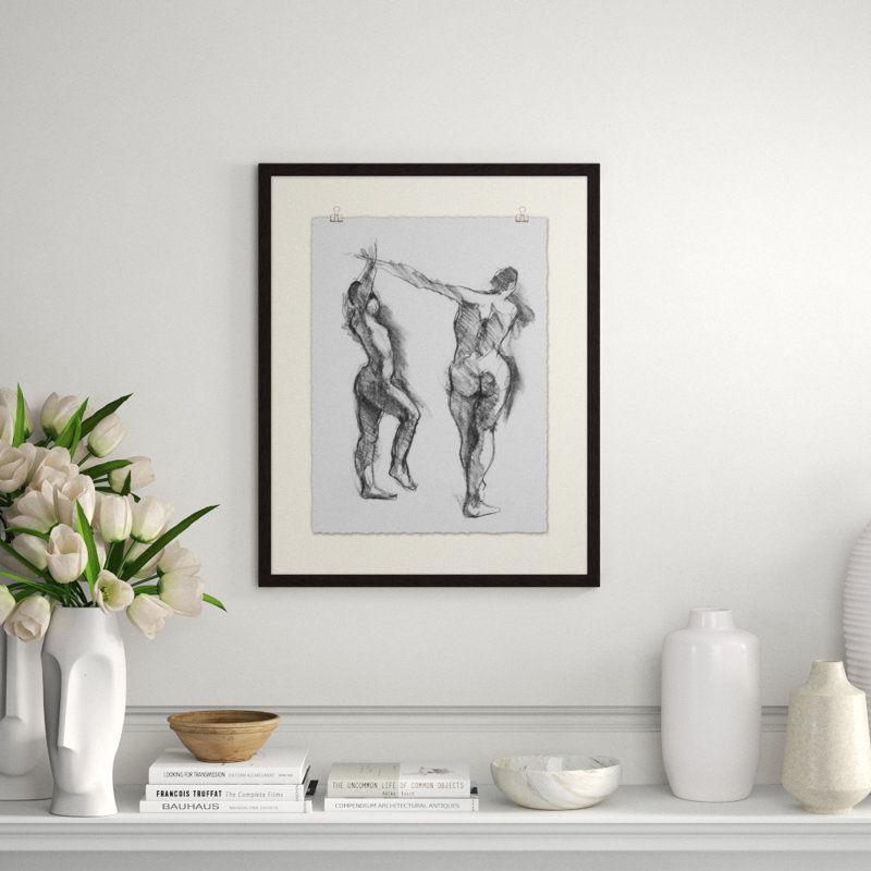 Figure Study 3' Framed Print on Glass
