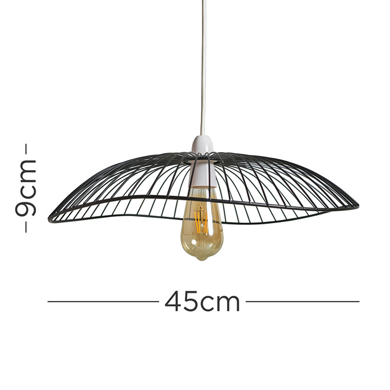 9cm H Metal Novelty Pendant Shade ( Spider ) in Black