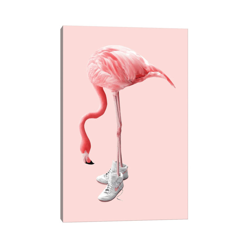 Sneaker Flamingo - Wrapped Canvas Print, Wrapped Canvas, 101.6 cm H x 66.04 cm W x 1.91 cm D