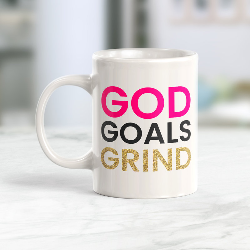 Tasse à café God Goals Grind, 11 oz, Plastique