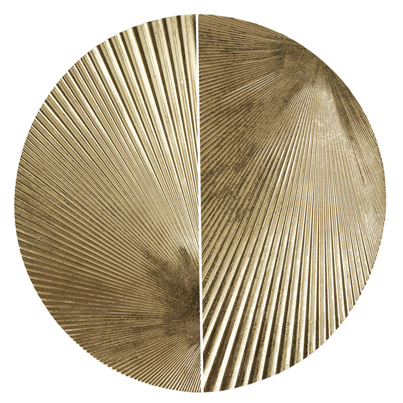 Décoration murale en métal de 2 pièces en demi-lune, finition feuille d'or rehausse l'attrait intérieur, pour une utilisation intérieure avec des arrangements polyvalents 2, les détails dorés améliorent le style, divers possibles