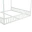 Double Twin House-Shaped Floor Bed with Safety Guardrails, without door, Grey-2067322722