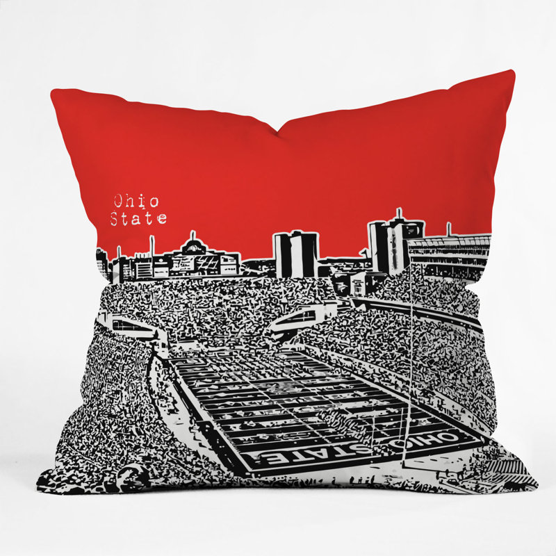 Bird Ave University Indoor/Outdoor Throw Pillow, 20" x 20", Ohio State Buckeyes