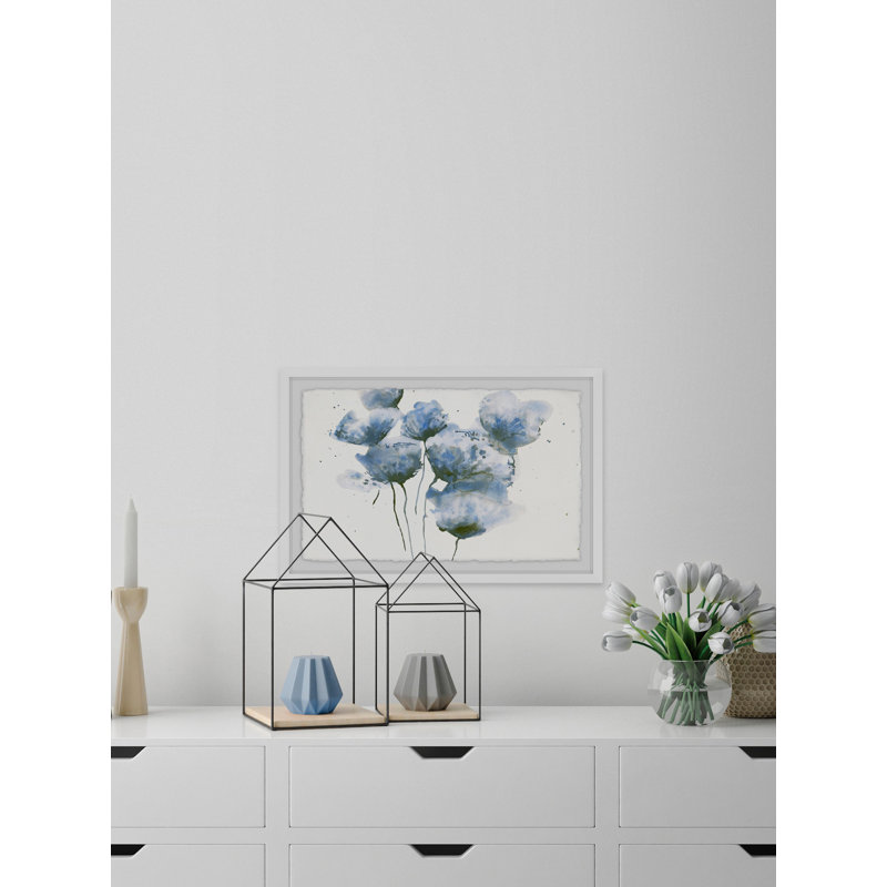 Mauve Poppies by Julia Posokhova - Single Picture Frame Painting, 41 cm H x 61 cm W x 4 cm D