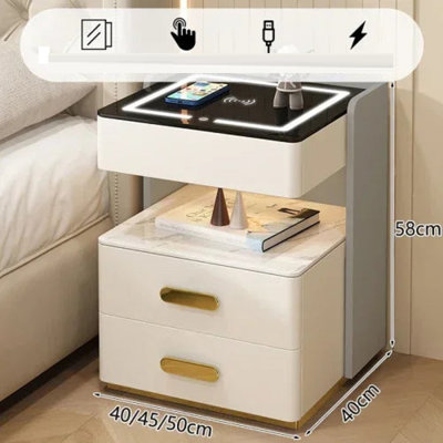 15.74 cm W Bedside Table