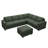 Abramson U-shaped Modular Corduroy Sectional Sofa With Storage Ottoman Green-1460438341-1460438336