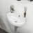 16.5X11 Inch White Ceramic Rectangle Wall Mount Bathroom Sink With Single Faucet Hole