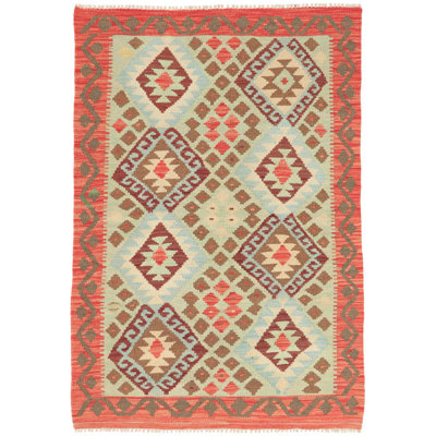 Geometric Wool Hand Woven 103cm X 151cm Area Rug