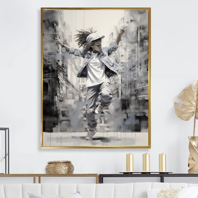 Noir et blanc Hip Hop Dance IV sur toile