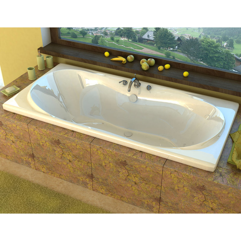 Cayman 71.37'' x 41.5'' Whirlpool Acrylic Bathtub