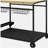 Outdoor bar cart, wheelbarrow-style patio rolling service cart with side handles, 2 baskets, 4 wine glass holders for gardens and restaurants, natural style