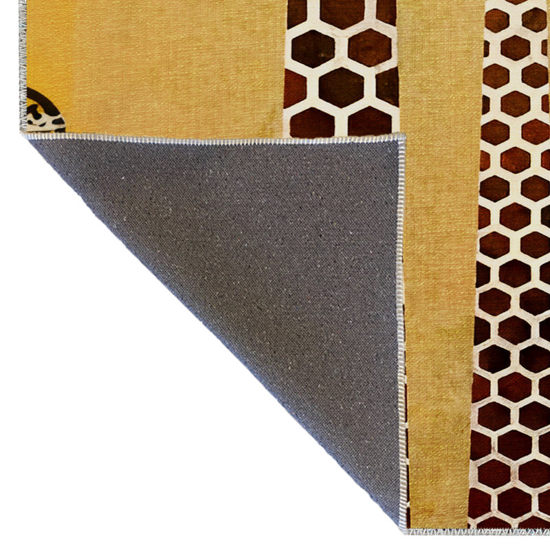 Tapis décoratif moderne à motif de girafe jaune, Rectangle 4 pi 11 po x 7 pi 6 po