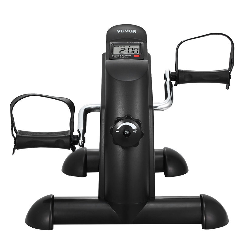 Pédalier sous le bureau, mini vélo d'exercice pour les bras / jambes, pédalier multi-niveaux à résistance pour l'entraînement au bureau à domicile, vélo portatif avec écran LCD et tapis antidérapant