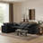 Itala Velvet L-Shaped Sectional Reversible-94482404