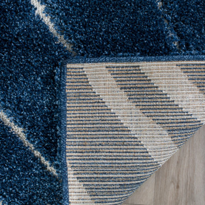 Ashal Abstract Blue/Cream Area Rug