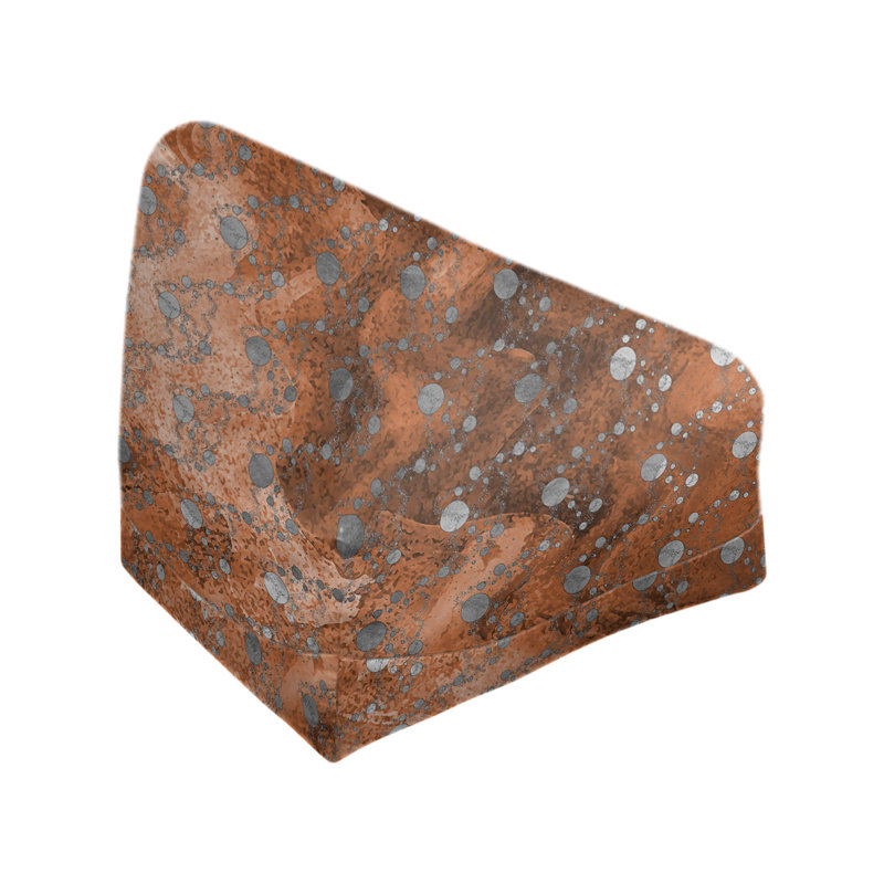 Fauteuil sac de pois Leffel, H 38 po x l 42 po x P 29 po, Pouf fauteuil, Orange et gris