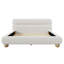 Lit contemporain tapissier à profil bas avec tissu en molleton Teddy et pieds ronds massifs, conception élégante en forme de courbe pour la chambre à coucher