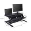 Convertisseur de bureau debout électrique à deux niveaux Inbox Zero Power Pro (noir, 32 po de largeur)-2666425