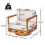 Méridienne d'extérieur pivotante, finition teck avec coussin beige