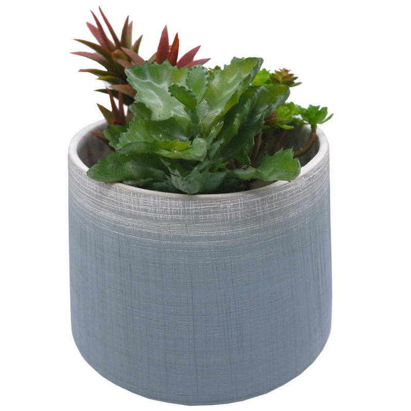 Pot de fleurs en céramique, Gris