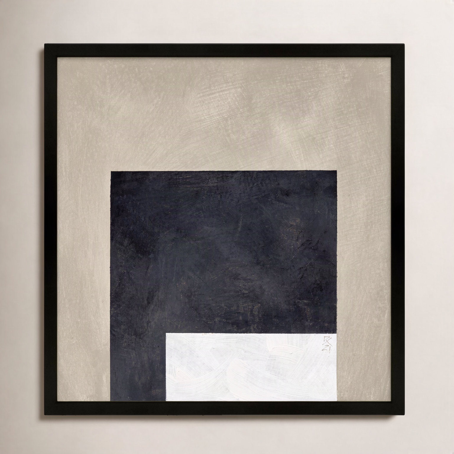 Infinite Black Print by Robert Kamnatnik, Black Framed Paper, 16" H x 16" W x 1.25" D