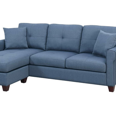 Polyfiber Tufted Cushion Couch Sectional Sofa Chaise Living Room Furniture Reversible Sectionals Chaise (Sectional)