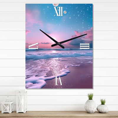 Horloge murale plage - Sunset Serenity By Ocean