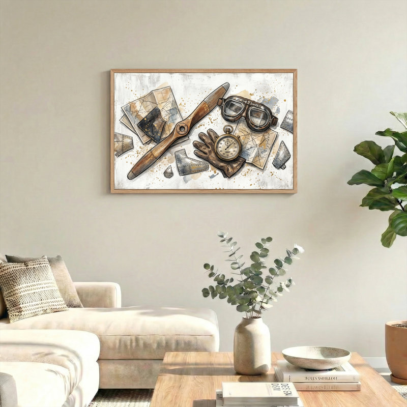 Ensemble de 1 toile murale Steampunk Adventure, 24"H x36"W, Natural