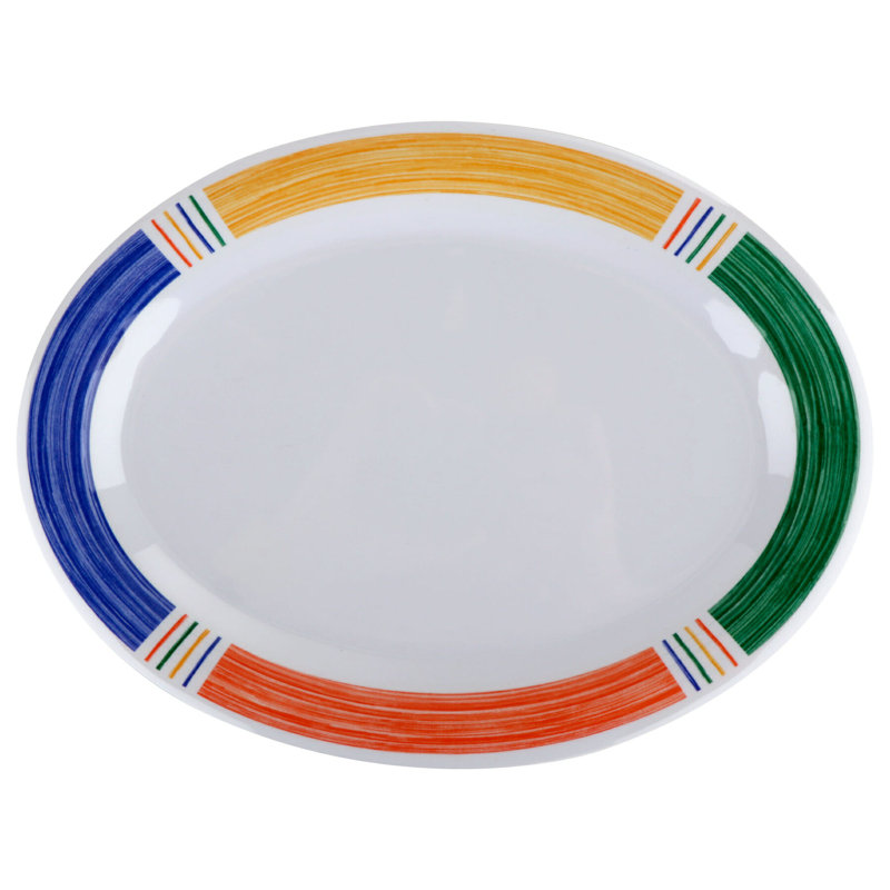 Plateau de service ovale en mélamine GET Diamond Barcelona (ensemble de 12), H 0,91 po x L 12 po x l 9 po