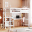 Lit mezzanine en bois avec tablette et plateau d'écriture