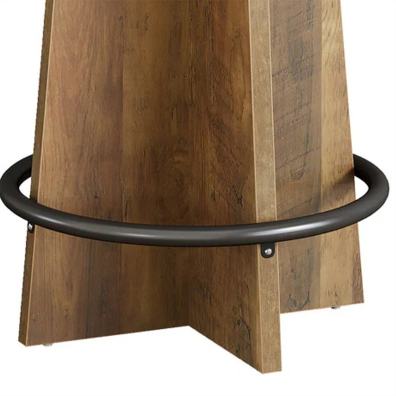 31 Inch Bar Table, Pub Table With Wood Top And Metal Frame - Rustic Brown Indoor Outdoor Cocktail Height Table For Bistro, Patio, Or Home Bar