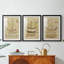 Antique Ship Plan I - Impression personnalisée de qualité supérieure avec cadre mat - 3 pièces-1236243808