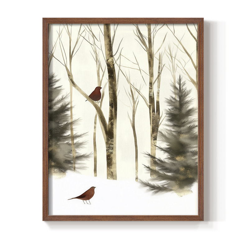 Christmas Holiday Art CCLXXXIX Framed Print - Solid Wood, H 15 po x l 12 po, Noyer