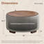 Table basse ronde de 76 cm (30 po) avec plateau en bois et rangement, gris pâle-136292067