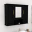 Armoire de salle de bain élégante avec grand rangement, tablettes réglables et espace de rangement ouvert-76069094