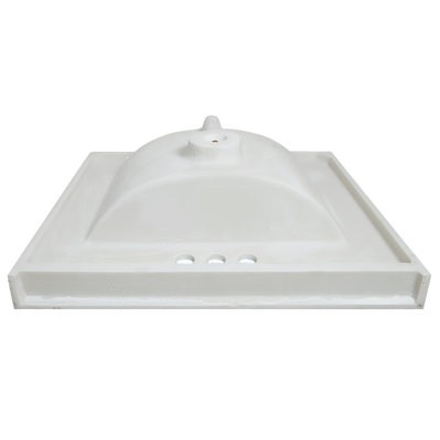 Lavabo de meuble-lavabo moderne 25 po avec dosseret simple Camilla, blanc uni