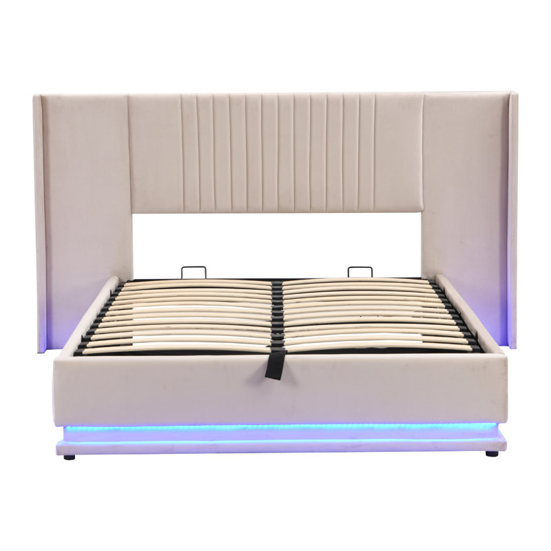 Chyou Upholstered Ottoman Storage Bed, Beige