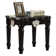 Shultz Transitional 26"L Square End Table with Wooden Scalloped Top in Black