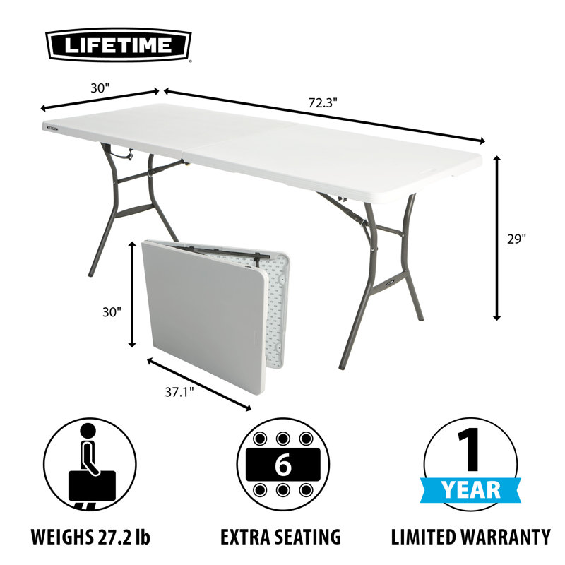 Lifetime 6-Foot Fold-In-Half Table